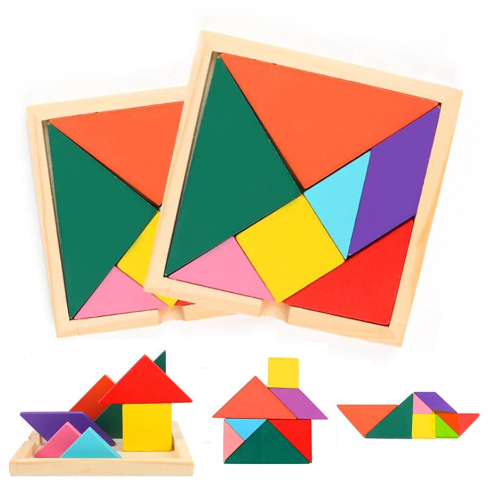 CLUB BOLLYWOOD® Wooden Tangrams for Kids Manipulatives Games for